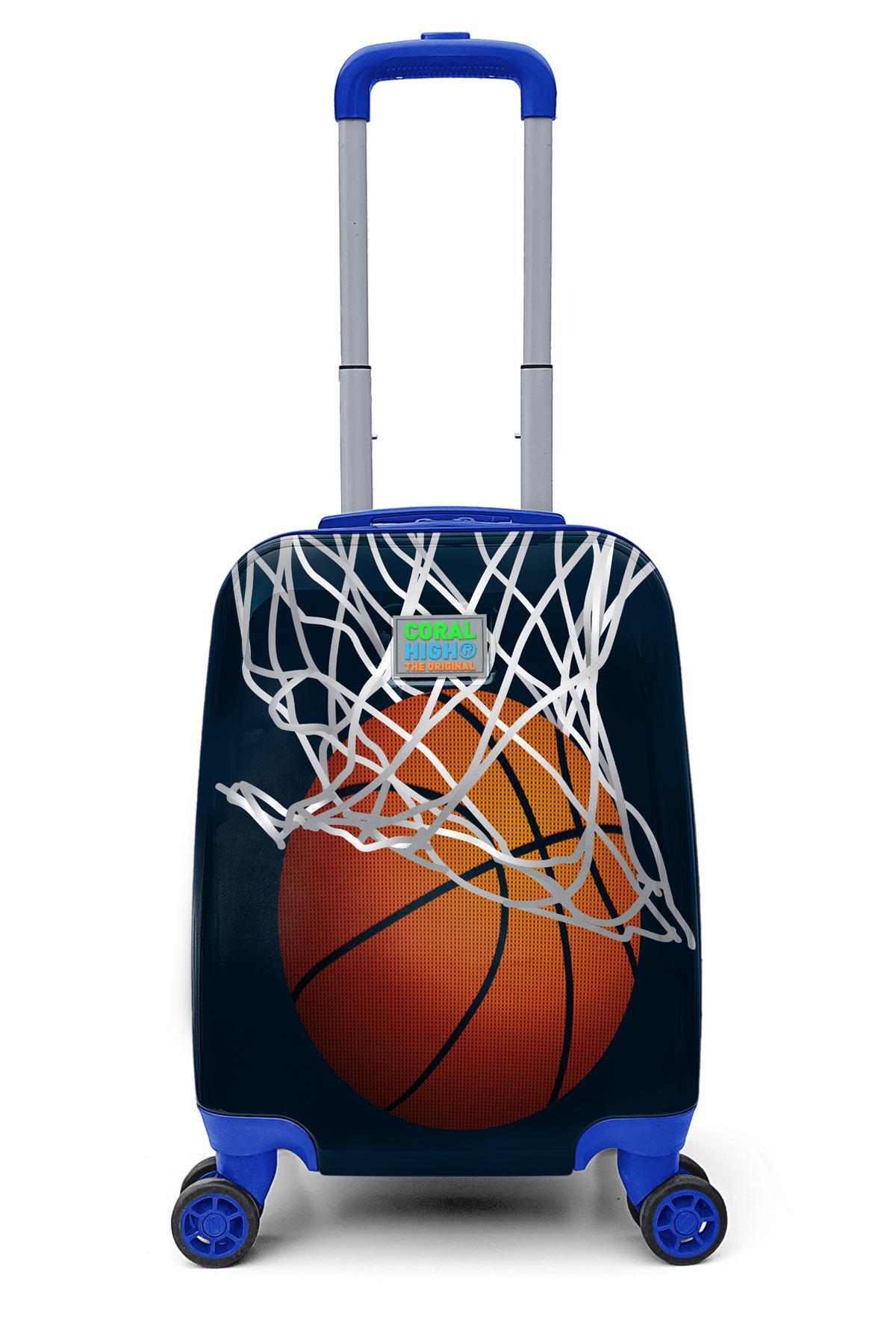 Coral High Kids Lacivert Turuncu Basketbol Desenli Çocuk Valizi 16753
