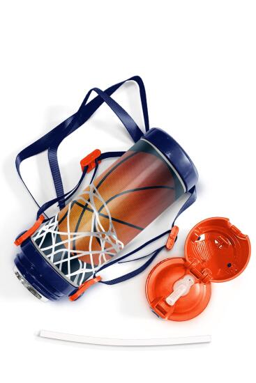 Coral High Kids Lacivert Turuncu Basketbol Desenli Pipetli Çelik Termos 500 ml 11927 - 5