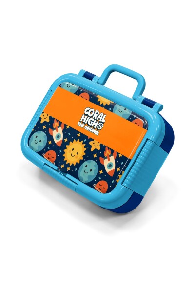 Coral High Kids Lacivert Uzay Desenli Paslanmaz Çelik Beslenme Kabı 39160 - 1