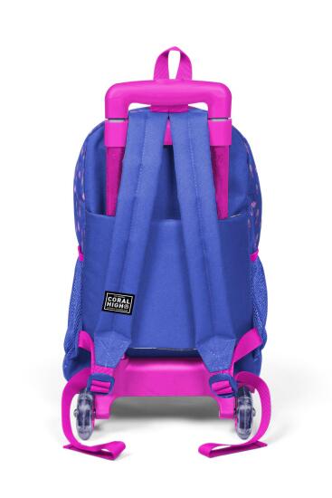 Coral High Kids Lavanta Pembe Flamingo Desenli Üç Bölmeli Çekçekli Okul Sırt Çantası 23132 - 3
