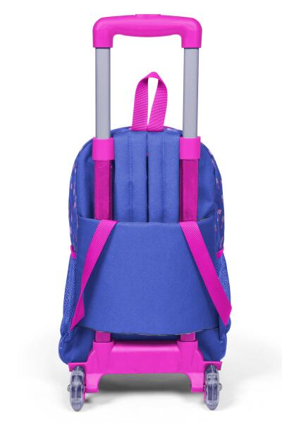 Coral High Kids Lavanta Pembe Flamingo Desenli Üç Bölmeli Çekçekli Okul Sırt Çantası 23132 - 2