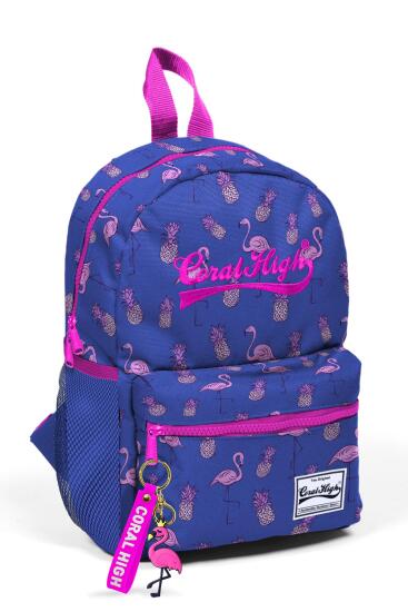 Minik Yuva Sırt Çantası Lavanta Pembe Flamingo Desenli İki Bölmeli 23152 - Coral High KIDS