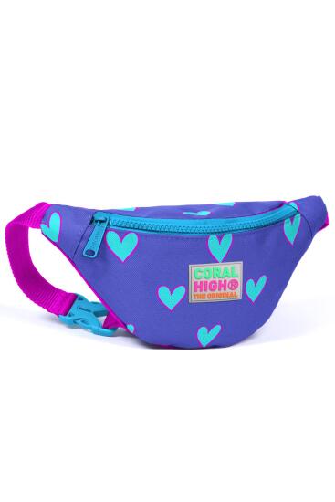 Coral High Kids Lavanta Pembe Kalp Desenli Bel Çantası 22406 - 1