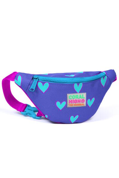Coral High Kids Lavanta Pembe Kalp Desenli Bel Çantası 22406 - 1