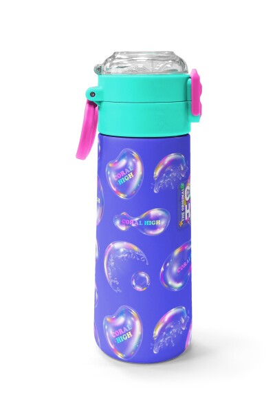 Coral High Kids Lavanta Pembe Baloncuk Desenli Pipetli ve Direkt İçim Çelik Termos 500 ml 31981 - 2