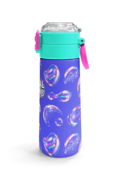 Coral High Kids Lavanta Pembe Baloncuk Desenli Pipetli ve Direkt İçim Çelik Termos 500 ml 31981 - 3