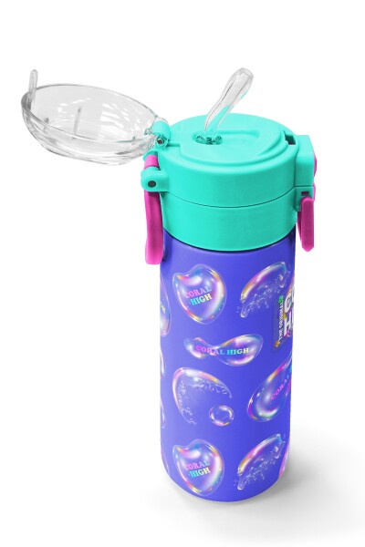 Coral High Kids Lavanta Pembe Baloncuk Desenli Pipetli ve Direkt İçim Çelik Termos 500 ml 31981 - 5