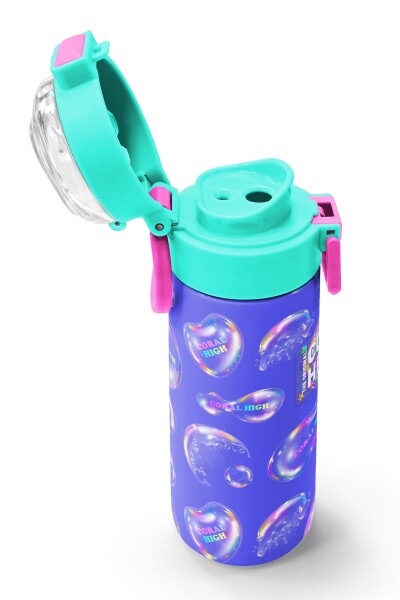 Coral High Kids Lavanta Pembe Baloncuk Desenli Pipetli ve Direkt İçim Çelik Termos 500 ml 31981 - 6
