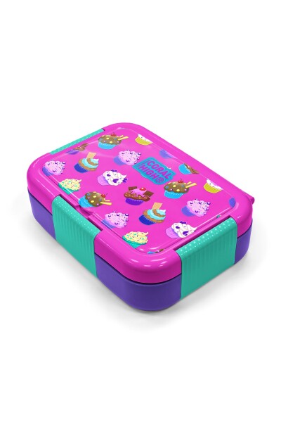 Coral High Kids Lavanta Pembe Cupcake Desenli Paslanmaz Çelik Beslenme Kabı 39307 - 2