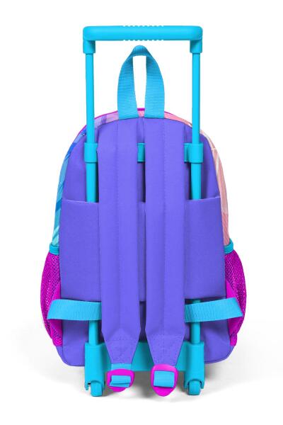 Minik Yuva Çekçekli Sırt Çantası Lavanta Pembe Flamingo Desenli İki Bölmeli 24006 - 4