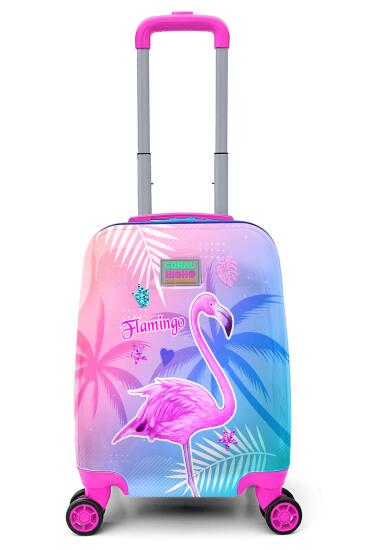 Coral High Kids Lavanta Pembe Flamingo Desenli Çocuk Valizi 16708 