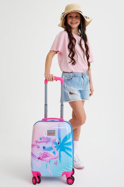 Coral High Kids Lavanta Pembe Flamingo Desenli Çocuk Valizi 16708 - 2