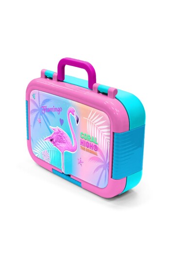 Coral High Kids Lavanta Pembe Flamingo Desenli Paslanmaz Çelik Beslenme Kabı 39227 - 4