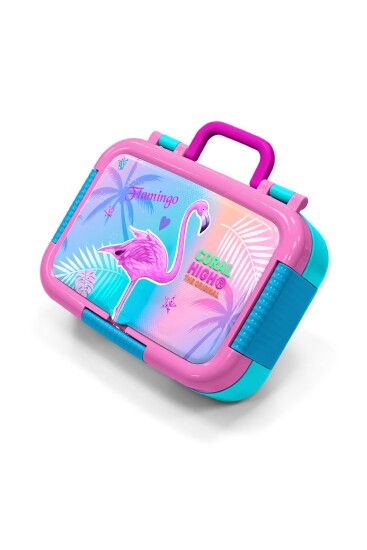 Coral High Kids Lavanta Pembe Flamingo Desenli Paslanmaz Çelik Beslenme Kabı 39227 