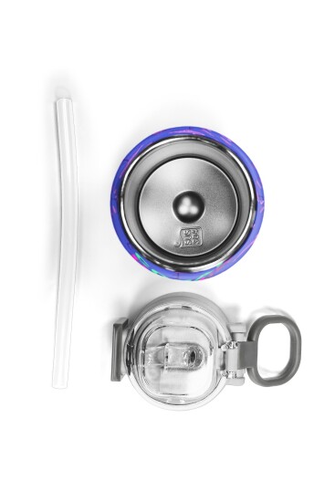 Coral High Kids Lavanta Pembe Flamingo Desenli Pipetli ve Direkt İçim Çelik Termos 500 ml 31905 - 7