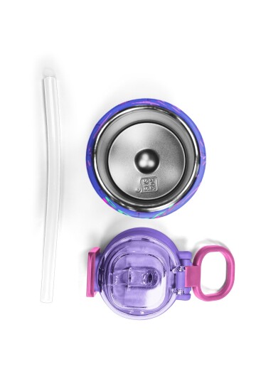 Coral High Kids Lavanta Pembe Flamingo Desenli Pipetli ve Direkt İçim Çelik Termos 500 ml 31905 - 7