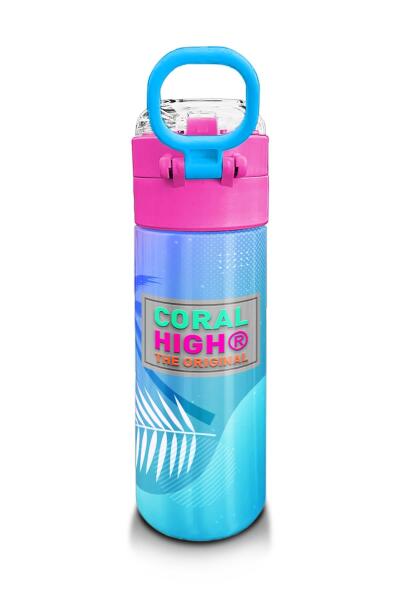Coral High Kids Lavanta Pembe Flamingo Desenli Pipetli ve Direkt İçim Çelik Termos 500 ml 31921 - 3