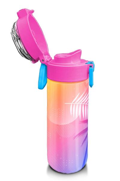 Coral High Kids Lavanta Pembe Flamingo Desenli Pipetli ve Direkt İçim Çelik Termos 500 ml 31921 - 6