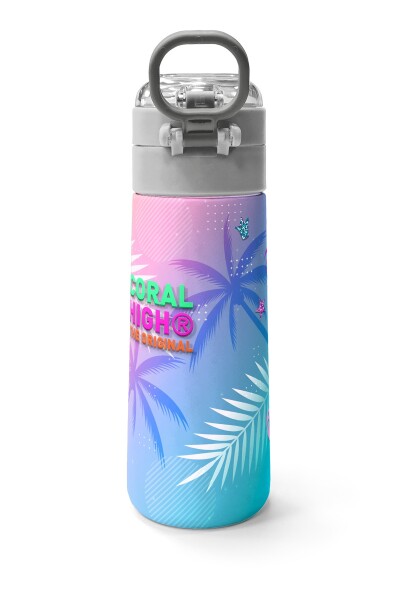 Coral High Kids Lavanta Pembe Flamingo Desenli Pipetli ve Direkt İçim Çelik Termos 500 ml 31921 - 4