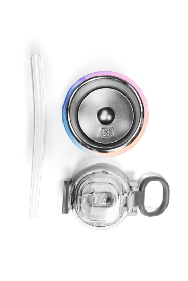 Coral High Kids Lavanta Pembe Flamingo Desenli Pipetli ve Direkt İçim Çelik Termos 500 ml 31921 - 7