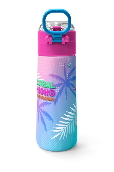 Coral High Kids Lavanta Pembe Flamingo Desenli Pipetli ve Direkt İçim Çelik Termos 500 ml 31921 - 4