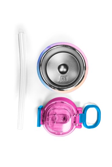 Coral High Kids Lavanta Pembe Flamingo Desenli Pipetli ve Direkt İçim Çelik Termos 500 ml 31921 - 7