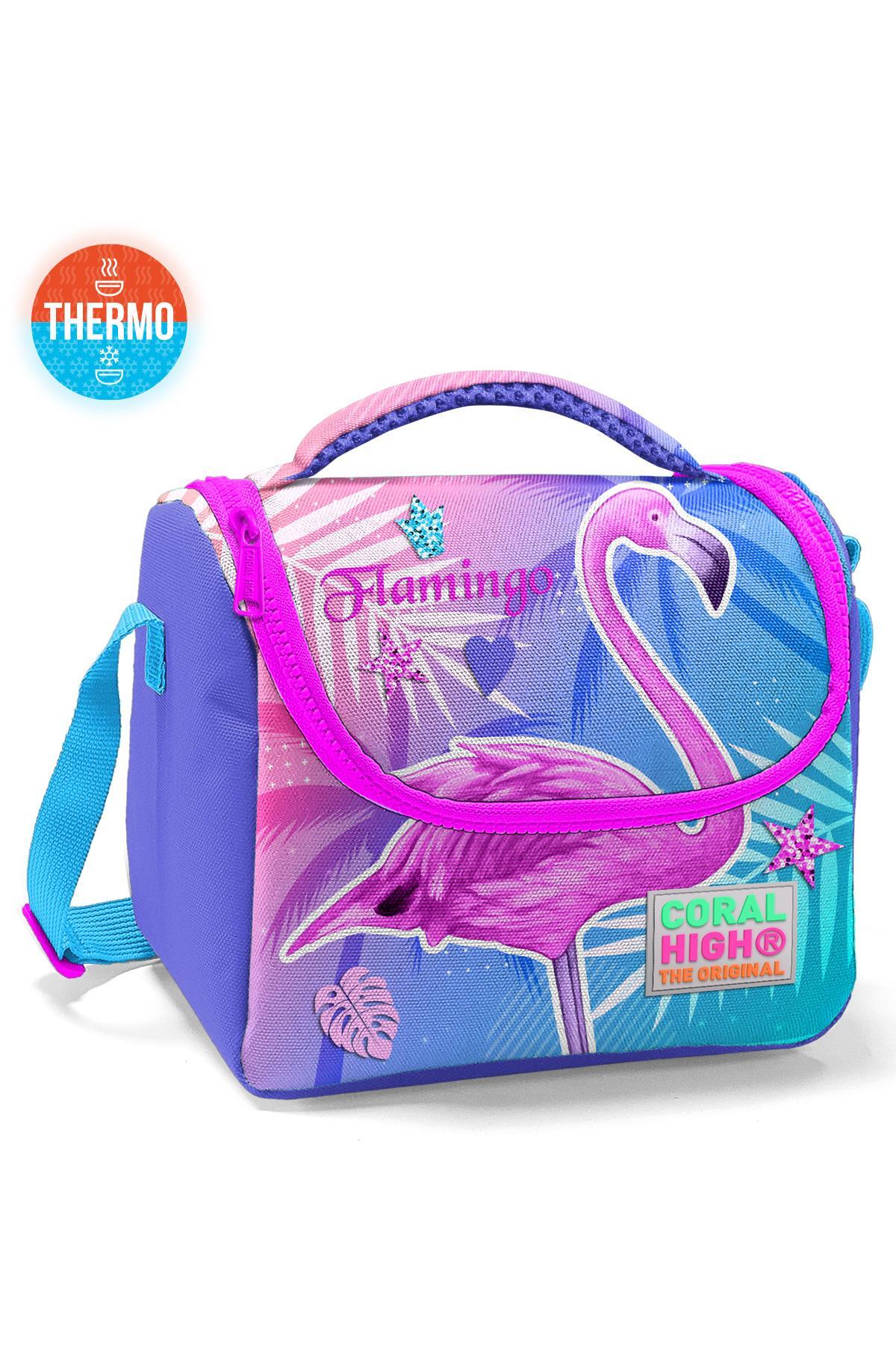 Coral High Kids Lavanta Pembe Flamingo Desenli Thermo Beslenme Çantası 11705
