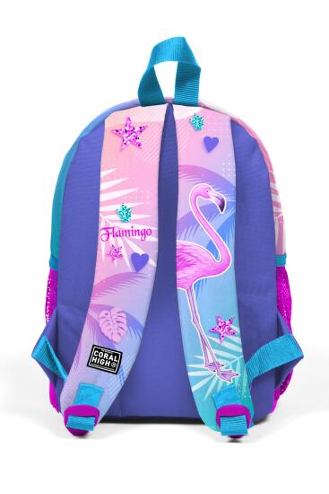 Minik Yuva Sırt Çantası Lavanta Pembe Flamingo Desenli İki Bölmeli 23505 - 4