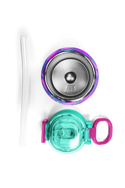 Coral High Kids Lavanta Pembe Kalp Desenli Pipetli ve Direkt İçim Çelik Termos 500 ml 31910 - 7