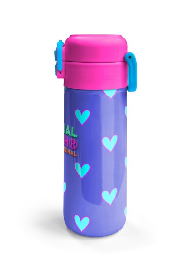 Coral High Kids Lavanta Pembe Kalp Desenli Pipetli ve Direkt İçim Çelik Termos 500 ml 31922 - 6