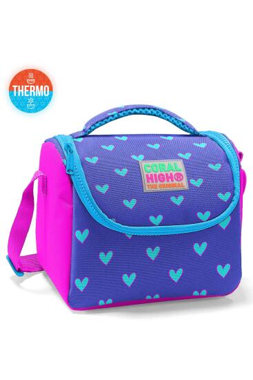 Coral High Kids Lavanta Pembe Kalp Desenli Thermo Beslenme Çantası 11706 - Coral High KIDS
