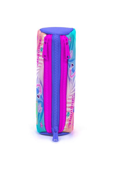 Coral High Kids Lavanta Pembe Flamingo Desenli Üç Bölmeli Kalem Çantası 22005 - 2