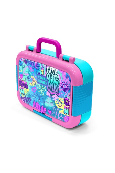 Coral High Kids Lavanta Su Yeşili Grafiti Desenli Paslanmaz Çelik Beslenme Kabı 39294 - 4