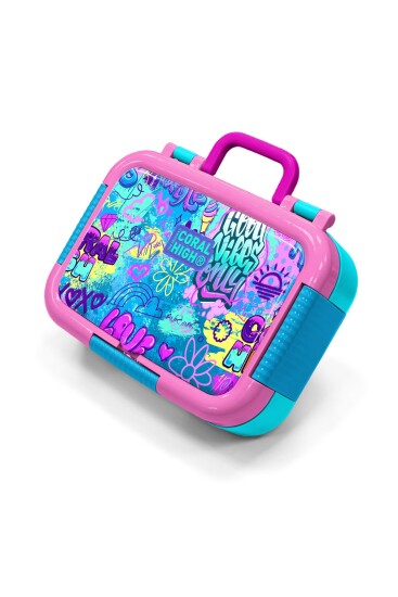 Coral High Kids Lavanta Su Yeşili Grafiti Desenli Paslanmaz Çelik Beslenme Kabı 39294 