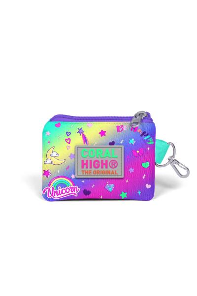 Coral High Kids Lavanta Su Yeşili Unicorn Desenli Bozuk Para Çantası 21829 - 2