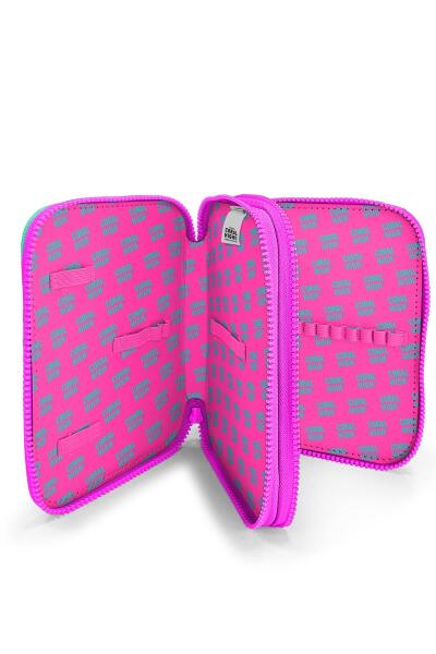 Coral High Kids Lavanta Su Yeşili Unicorn Desenli Çift Katlı Kalem Çanta 11129 - 4