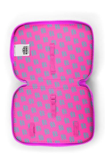 Coral High Kids Lavanta Su Yeşili Unicorn Desenli Çift Katlı Kalem Çanta 11129 - 6