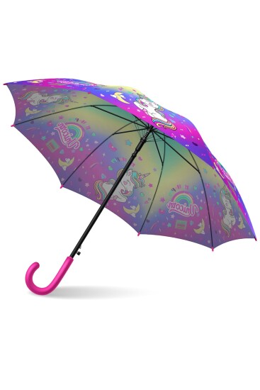 Coral High Kids Lavanta Su Yeşili Unicorn Desenli Çocuk Şemsiyesi 12662 - 4