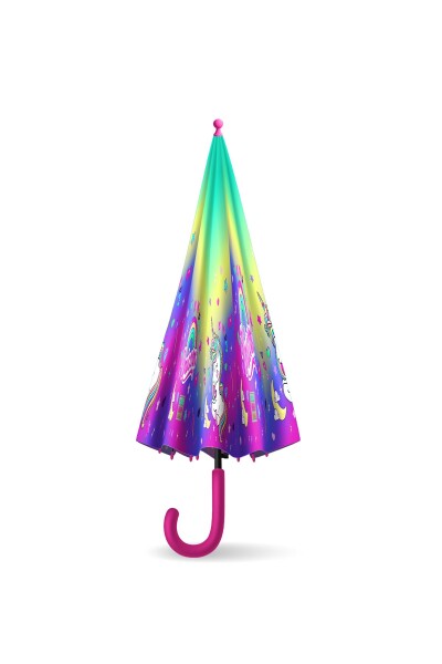 Coral High Kids Lavanta Su Yeşili Unicorn Desenli Çocuk Şemsiyesi 12662 - 6