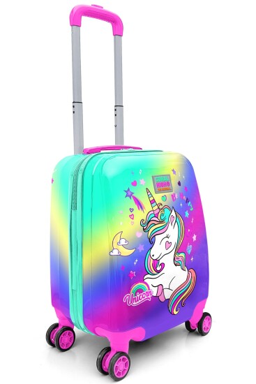 Coral High Kids Lavanta Su Yeşili Unicorn Desenli Çocuk Valizi 16701 - 8