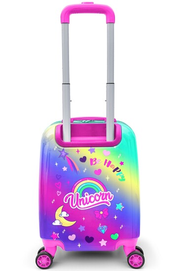 Coral High Kids Lavanta Su Yeşili Unicorn Desenli Çocuk Valizi 16701 - 4