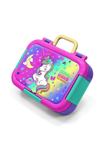 Coral High Kids Lavanta Su Yeşili Unicorn Desenli Paslanmaz Çelik Beslenme Kabı 39243 - 1