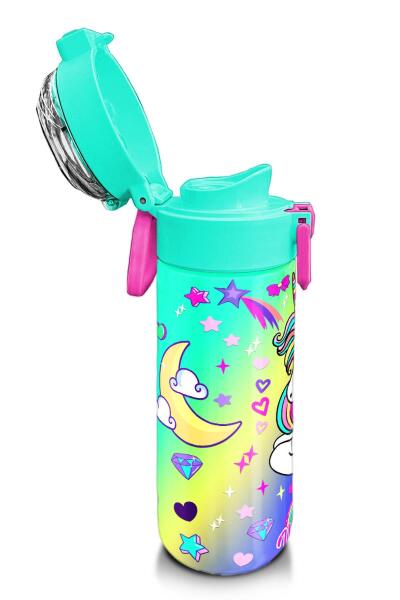 Coral High Kids Lavanta Su Yeşili Unicorn Desenli Pipetli ve Direkt İçim Çelik Termos 500 ml 31937 - 6