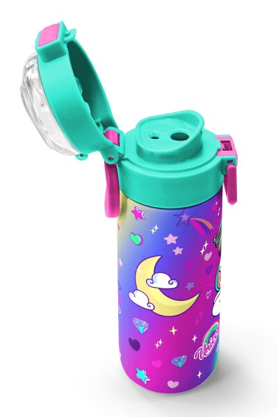 Coral High Kids Lavanta Su Yeşili Unicorn Desenli Pipetli ve Direkt İçim Çelik Termos 500 ml 31937 - 6