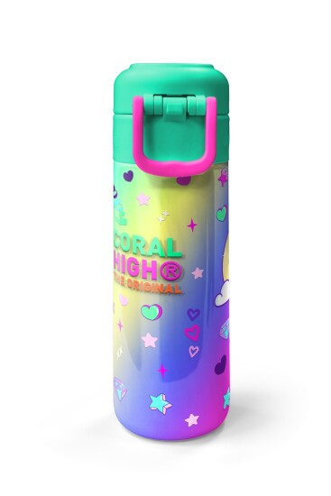 Coral High Kids Lavanta Su Yeşili Unicorn Desenli Pipetli ve Direkt İçim Çelik Termos 500 ml 31937 - 7