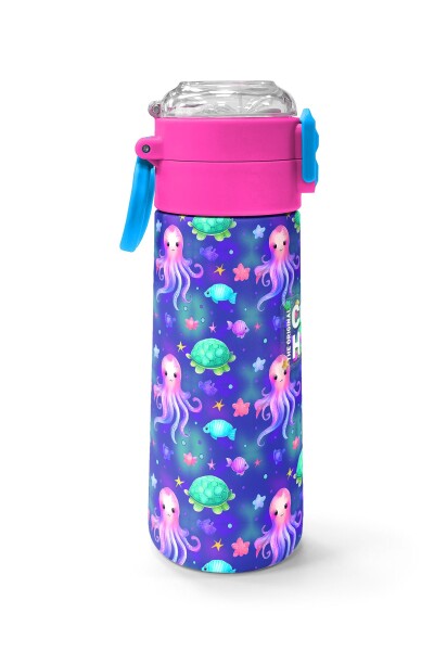 Coral High Kids Lavanta Turkuaz Deniz Temalı Pipetli ve Direkt İçim Çelik Termos 500 ml 31860 - 2