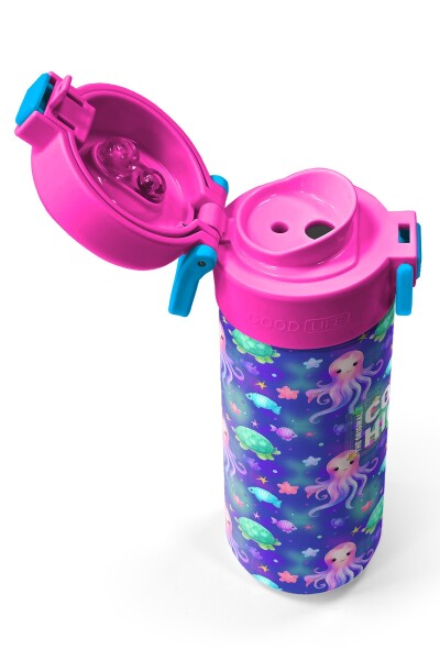 Coral High Kids Lavanta Turkuaz Deniz Temalı Pipetli ve Direkt İçim Çelik Termos 500 ml 31860 - 3