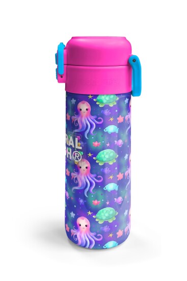 Coral High Kids Lavanta Turkuaz Deniz Temalı Pipetli ve Direkt İçim Çelik Termos 500 ml 31860 - 6