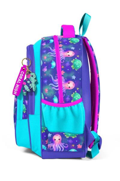 Coral High Kids Lavanta Turkuaz Deniz Temalı Üç Bölmeli Okul Sırt Çantası 14422 - 2