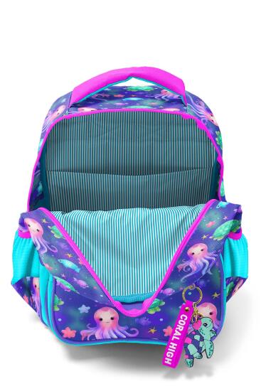 Coral High Kids Lavanta Turkuaz Deniz Temalı Üç Bölmeli Okul Sırt Çantası 14422 - 3